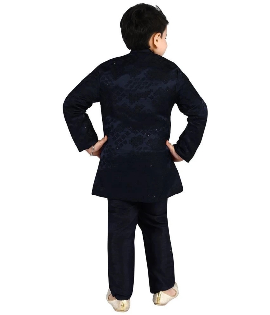 Arshia Fashions Blue Silk Blend Boys Indo Western Blazer & Pant Set ( Pack of 1 ) - None