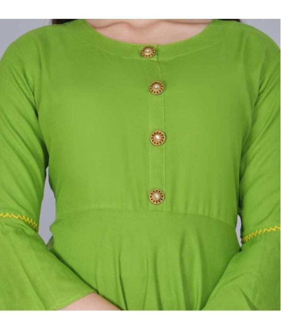 SIPET - Green Rayon Women's Anarkali Kurti ( Pack of 1 ) - None