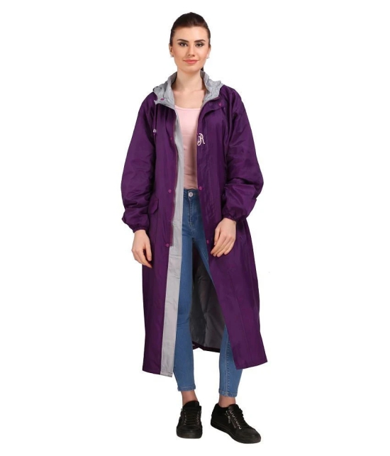 Goodluck Long Raincoat - Purple - Free Size