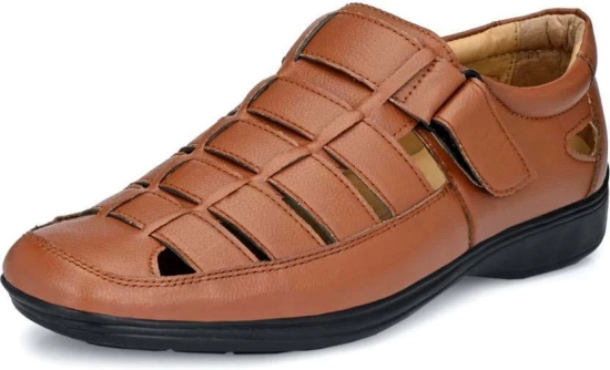 WUGO::Latest Stylish Men Faux Leather Sandals|Solid Outdoor Sandal For Mens & Boys (Free Home Delivery)