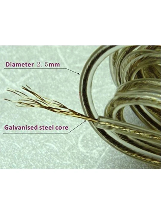 Set of 2 PVC Coated Steel 20 Mtr Anti-Rust Wire Rope for Drying Cloths Outside Balcony, Home Terrace, Home Garden