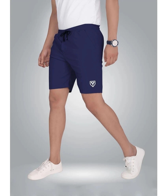 Septem Navy Blue Polyester Mens Shorts ( Pack of 1 ) - None