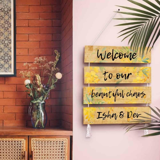 Wall Art - Quote Wall Hanging Planks - Welcome