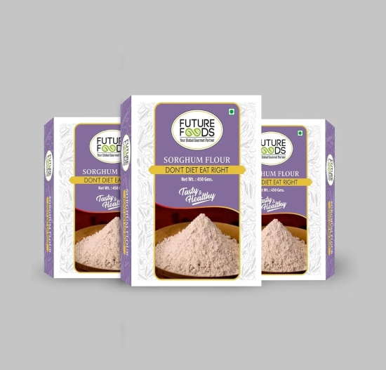 Future Foods Premium Sorghum Flour | Subtle Sweet-Sour Taste | Gluten Free | Rich Source of Antioxidants | Dietary Fiber Rich | Ideal for Diabetic Patients | 450g (Pack of 3)