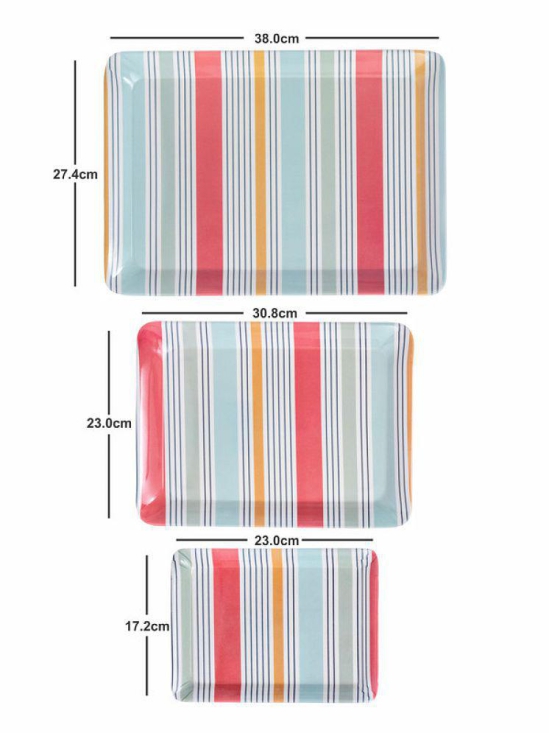 GoodHomes - MT141 Multicolor Serving Tray ( Set of 3 )