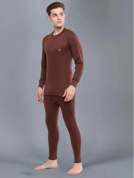 Dollar Pack of 1 Cotton Blend Mens Thermal Tops ( Brown ) - None