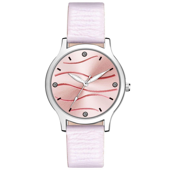 Loretta MT-387 Pink Leather Belt Slim Dial Women & Girls Watch