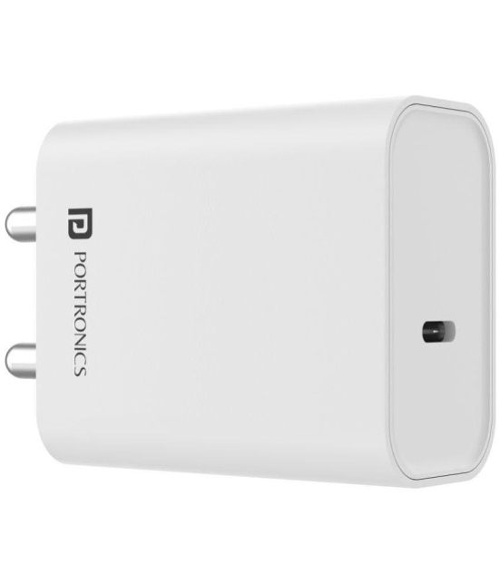 Portronics - No Cable 3A Travel Charger - White