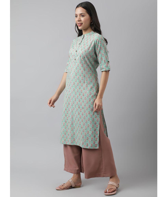 Divena - Green Cotton Womens Straight Kurti ( Pack of 1 ) - None