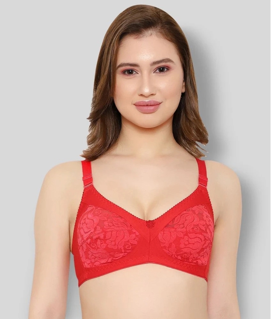 KYODO - Red Cotton Blend Non - Padded Womens Everyday Bra ( Pack of 1 ) - 32B