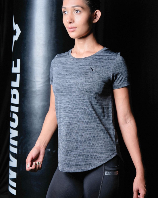 Invincible Women's Fitness Jacquard Tee-Black / 2XL