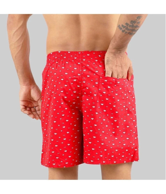 Supersquad Cotton Mens Boxer- ( Red ) - None