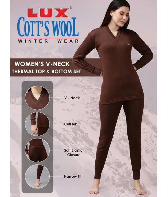 Lux Cottswool Cotton Blend Thermal Sets - Brown Pack of 1 - None