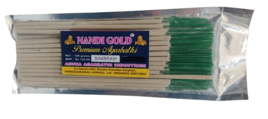 Nandi Gold Premium Agarbathi Sticks -Fragrance- Sambrani | 100 grams