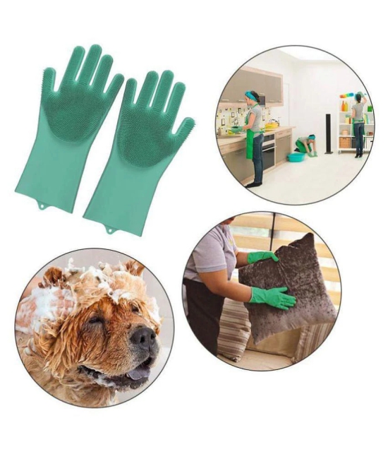 Silicon Gloves for Kitchen Cleaning By Bramble Rubber Universal Size Cleaning Glove