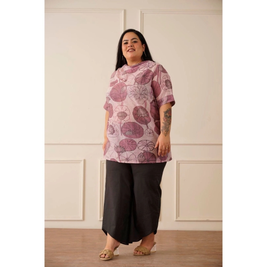 Evergreen Supervoil Co-ord Set in Onion Pink and Black-9XL