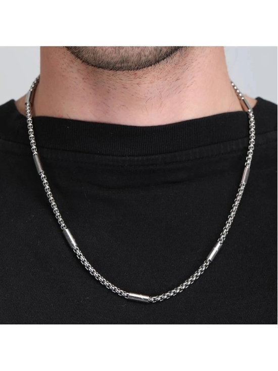 FASHION FRILL Silver Plated Stainless Steel Chain ( Pack of 1 ) - None