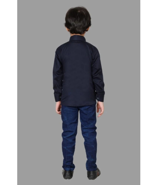 DKGF Fashion - Blue Cotton Blend Boys Shirt & Jeans ( Pack of 1 ) - None