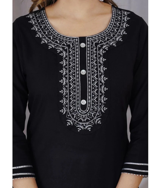 Lee Moda Rayon Solid Straight Womens Kurti - Black ( Pack of 1 ) - None