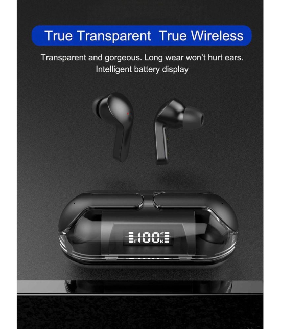 VEhop Transparent PRO Bluetooth True Wireless (TWS) In Ear 30 Hours Playback Fast charging,Powerfull bass IPX4(Splash & Sweat Proof) Black