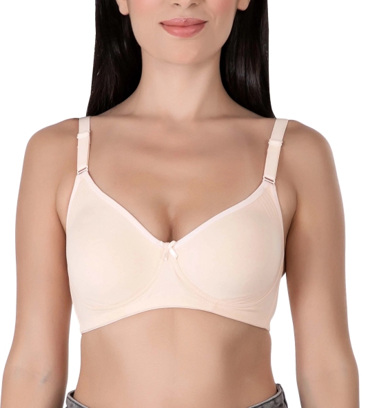 Eves Beauty Women Non Padded Non Wired Seamless Bra-34C / Skin / Cotton Spandex Blend Fabric