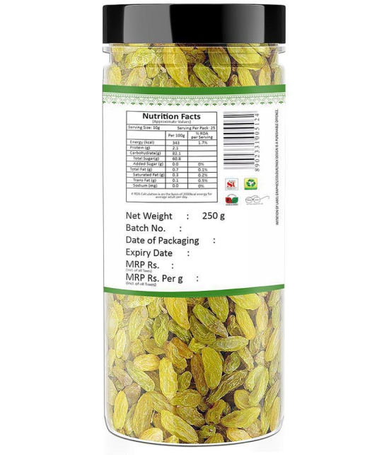 YUM YUM Premium Dried Raisins Kishmish 500g (Pack of 2 -250g Jar Each)