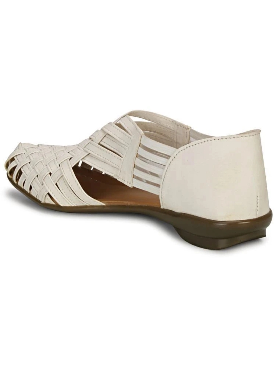 Saheb White Womens Flats - None