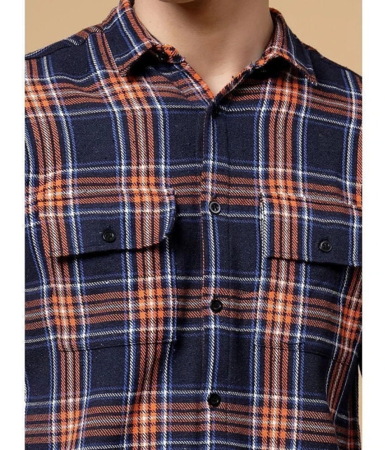 Rigo Cotton Blend Regular Fit Checks Full Sleeves Mens Casual Shirt - Blue ( Pack of 1 ) - None