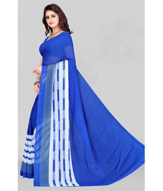 LEELAVATI - Blue Georgette Saree With Blouse Piece ( Pack of 1 ) - Blue