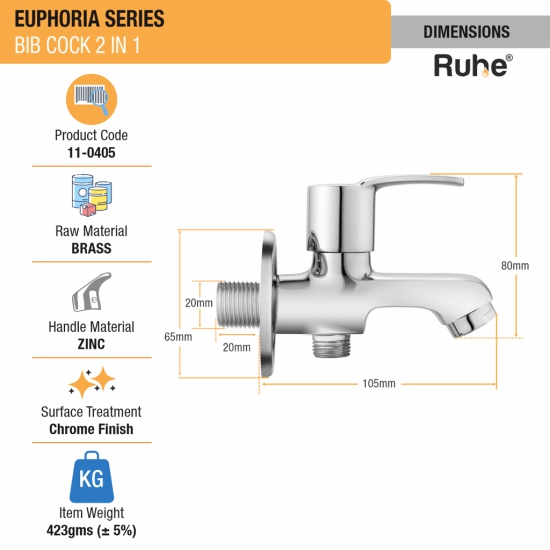 Euphoria Two Way Bib Tap Faucet- by Ruhe®