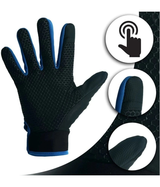 ZAYSOO Blue Nylon Mens Biker Gloves ( Pack of 1 ) - Blue