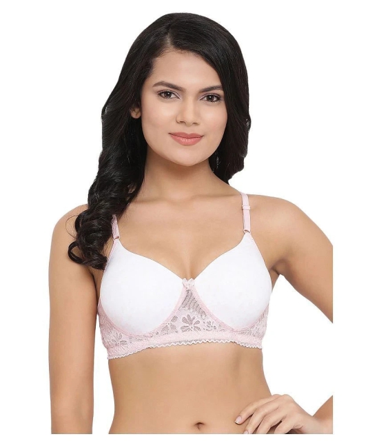 Clovia Lace T-Shirt Bra - White - 32B