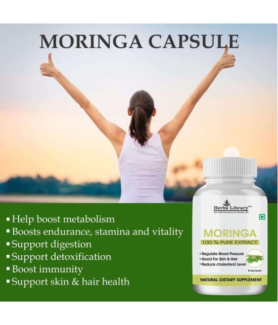 Herbs Library Moringa Extract helps in maintaing Metabolism & Digestion, 60 Capsules (Pack of 1)