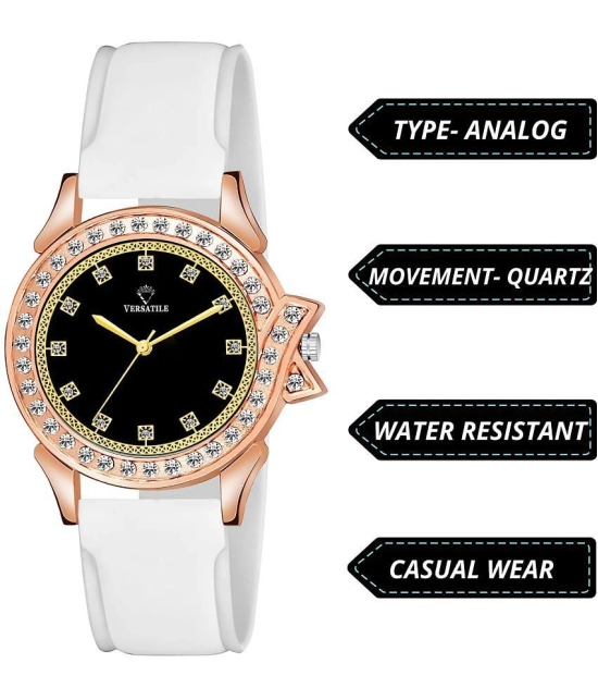 Versatile - White Silicon Analog Womens Watch