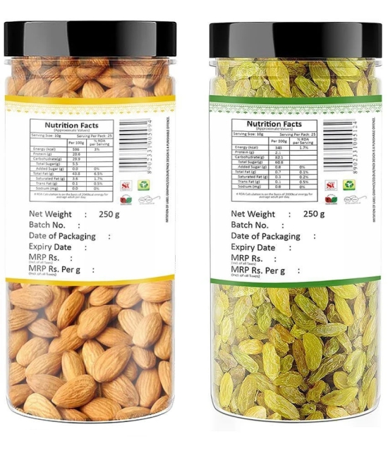 YUM YUM Premium California Almonds (500g) & Raisins Kishmish (500g) Dry Fruits Combo Pack 1kg