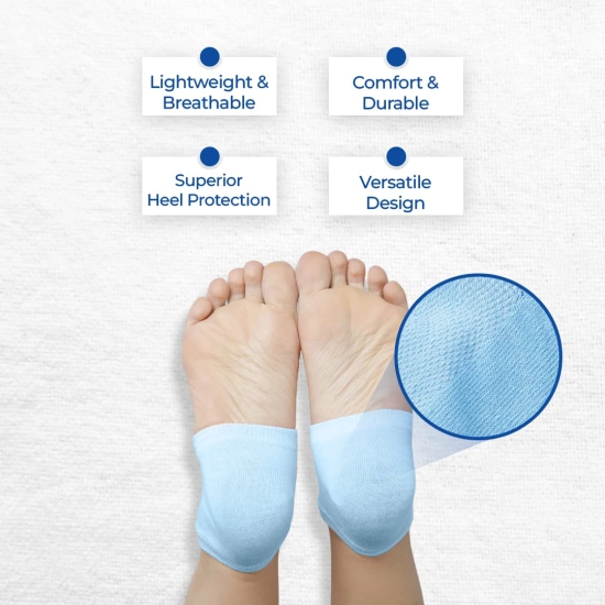 Dr Foot Silicone Gel Heel Socks to Smooth and Soften Rough, Cracked, Dry, or Irritated Heels for Men & Women, Free Size, 1 Pair-Dr Foot Silicone Gel Heel Socks | Moisturizer Heel Sleeves for Roug