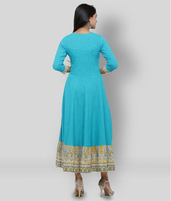 Yash Gallery - Green Cotton Blend Womens Angrakha Kurti ( Pack of 1 ) - 4XL