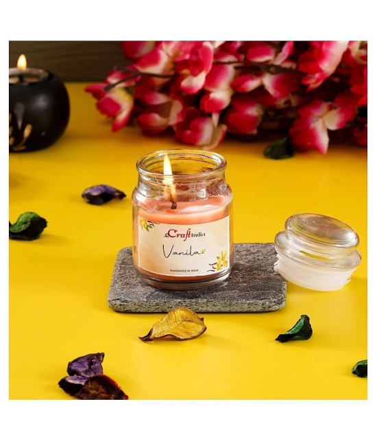 eCraftIndia Vanilla Votive Jar Candle Scented - Pack of 1