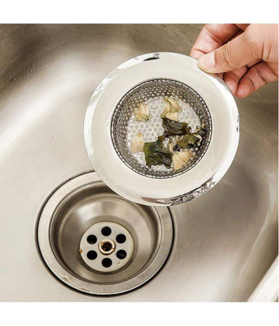 VEDO Kitchen Sink Strainer Heavy Duty Stainless Steel Strainer Kitchen Drain Basin Basket Filter Stopper Drainer Sink Jali (Pack of 1)