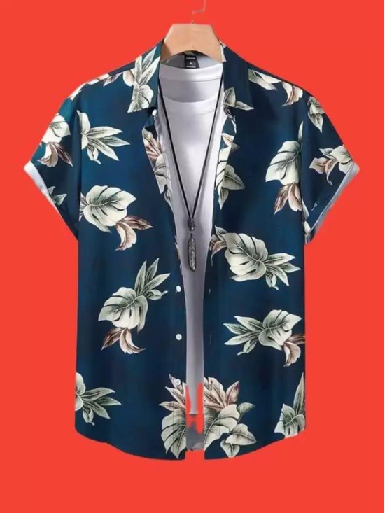 Men Regular Fit Floral Print Spread Collar Casual Shirt