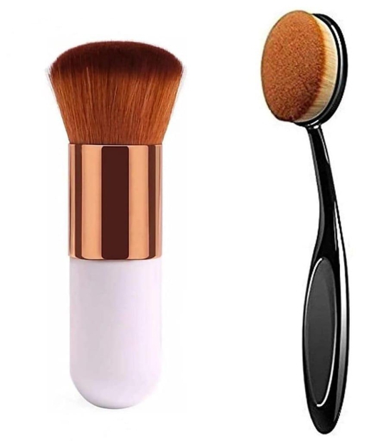 Oval Makeup Brush With Professional Blush Brush Foundation Cosmetic Brushes Tool Combo Pack