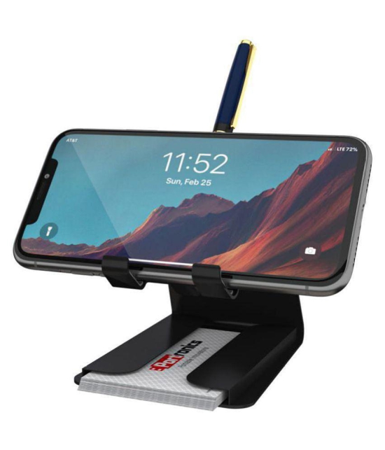 Portronics Modesk 4:Universal Mobile Stand with Card & Pen Holder ,Black (POR 1271) - Black