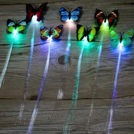 Decorative LED Butterfly Shaped Hair Pins (Pack Of 8)