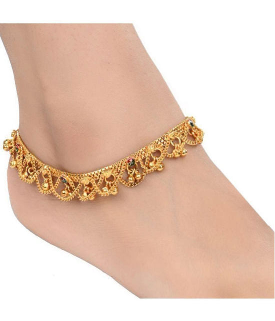 AanyaCentric - Gold Anklets ( Pack of 2 ) - Gold