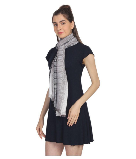 Anekaant Gray Checkered Viscose Stoles