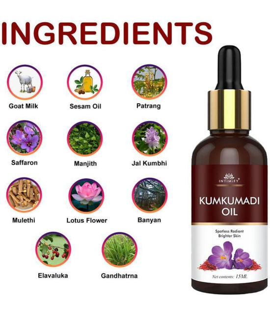 Intimify Kumkumadi Oil, for Skin Brightening, Skin Whitening, anti acne serum, skin whetining serum, 30 ml