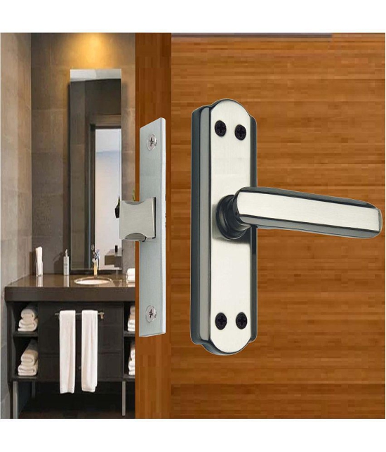 Zinc Bathroom Latch and 5 Inches Handle set with Satin Black finish