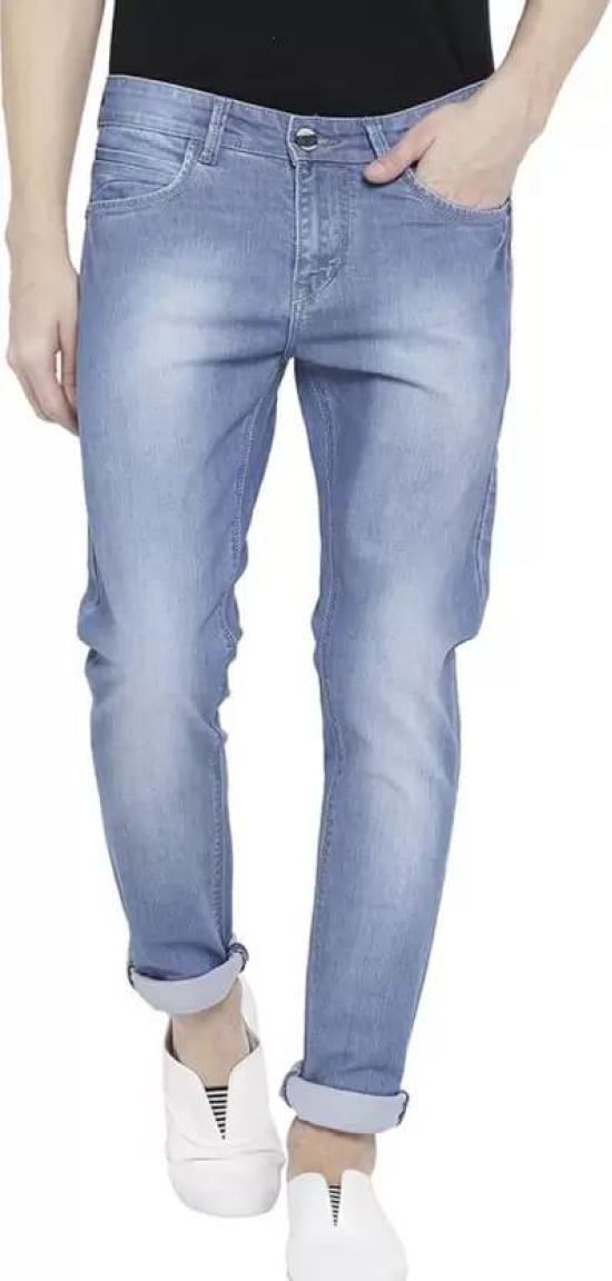 Men Slim Mid Rise Blue Jeans