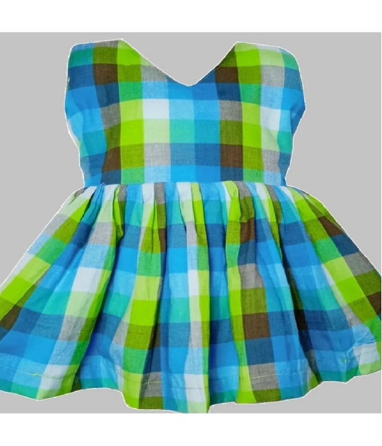 harshvardhanmart.com - Bright Green Cotton Girls Fit And Flare Dress ( Pack of 1 ) - None