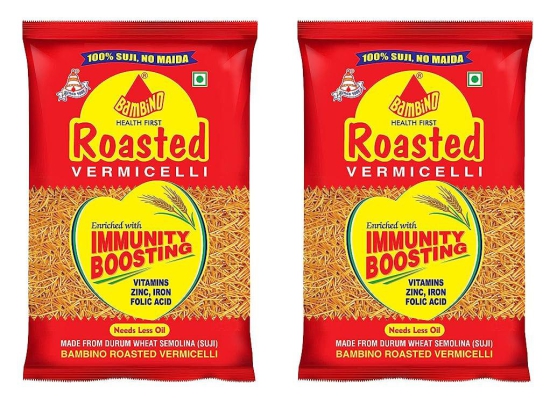 Bambino Vegetarian Vermicelli | Roasted Sewaiyan | 400 grams each | Pack of 2 | 800 gm Pack